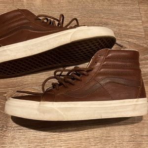Vans brown leather high tops
